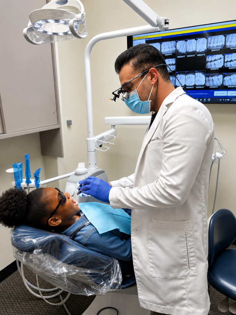 The best family dentist near me in Pomona, CA, conducting dental exams.
